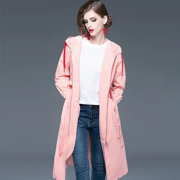 2020 пролет-есен Ново дамско модно палто, дамски стареющая ежедневни ветровка с розов нос