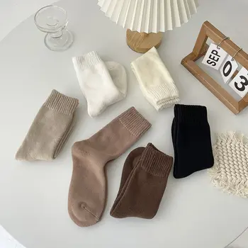 1 чифт ултра-дебели зимни изолирани топли женски чорапи от чист памук, модни Обикновена топли домашни Чорапи, топли чорапи за сън, топли чорапи за екипажа