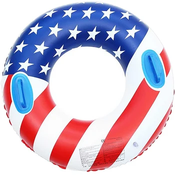 35,4 см Американски Флаг Плувни Пръстени за Възрастни и Тийнейджъри Надуваем Басейн Гаф Джобно Пръстен за Плуване Плаващ Тръба Плажни Водни Играчки