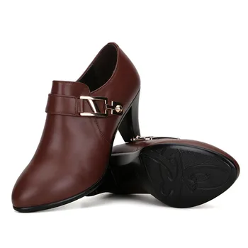 DIMANYU/2023 г. Пролетно дамски обувки от естествена кожа на ток, Офис Женствена Рокля в света на стил, Модни Дамски обувки големи Размери