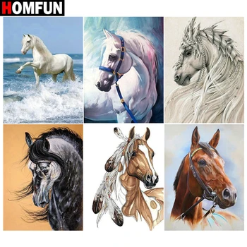 HOMFUN 5d Диамантена Картината Пълна Квадратна/Кръгла 'Конят на морското животно