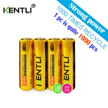 KENTLI 8 бр. Безплатна Доставка AA 2400mWh 1,5 литиеви полимерни литиево-йонни акумулаторни батерии, акумулаторна батерия с ниска саморазрядом