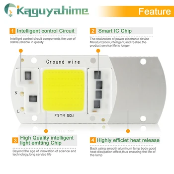 Kaguyahime AC 220 В Интегриран COB Led Лампа С Чип 50 W 30 W 20 W 10 W 5 W Умен IC Driver За 