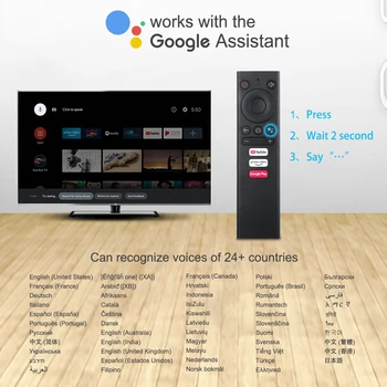 Mecool БТ Гласова Дистанционно Управление е Замяна за Android TV Box S905X4 Телеприставка KM6 Гласова Дистанционно Управление