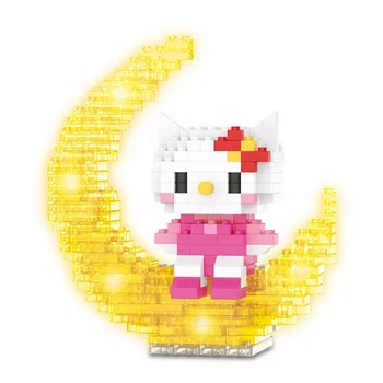 Sanrio Аниме Фигурка Cinnamoroll Строителни Блокове Модел Светлина HelloKitty My Melody си САМ 