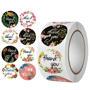 Благодаря Етикети Етикети за Опаковане на Малкия Бизнес Печат за Печене Сватбени Аксесоари Цветя 1 инч на 100 300 500 БР