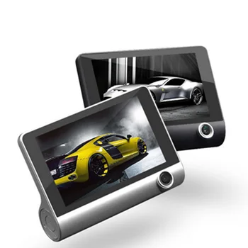 Директна продажба с фабрики, трехобъективный 4-инчов видео рекордер с висока разделителна способност за шофиране, автомобилен видеорекордер за запис на видео за потребителите такси ПРОИЗВЕДЕНИЕ / LYFT