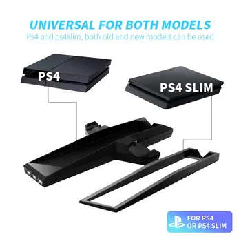 За PS4/PS4 Slim/PS4 Pro Вертикална Поставка с Охлаждащ вентилатор Двойно Контролер Зарядно Устройство зарядно устройство За SONY Playstation 4 Охладител