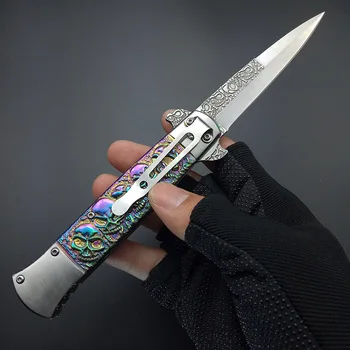 Италия цвят титан Открит Инструмент Ножове Многофункционален Нож Многофункционален Нож за Оцеляване Джобен Сгъваем Нож 440c пъстри