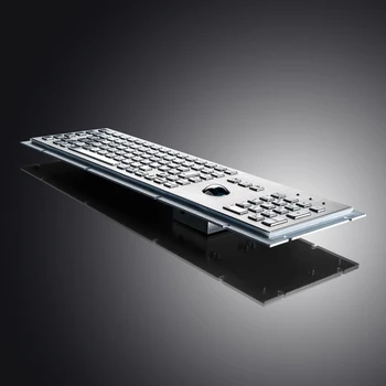 Клавиатура в пълен размер от неръждаема стомана, метал 106 ключове индустриална с функция FN мишката тракбол и цифров кнопочной панел
