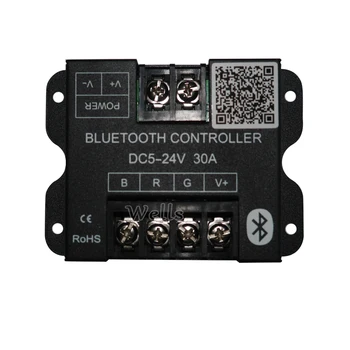 Контролер за led лента RGB, съвместим с Bluetooth, за осветление лента RGB 5050 3528 с помощта на смартфон Android / IOS; DC5-24V 30A