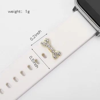 Модерна Декоративна Обтегач под формата на Лапи във форма на Диамантени Кости за Каишка за Apple Watch, Очарователна Метална Спойка, Аксесоари за Силиконов Каишка Iwatch