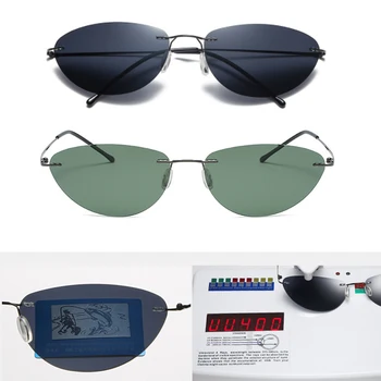 Модни Стръмни Поляризирани Слънчеви Очила Ultralight Без Рамки За Мъже За Шофиране Маркови Дизайнерски Слънчеви Очила