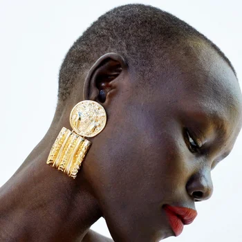 Модни прости метални обеци с висулки за жени, обеци в стил ретро, златни, сребърни, неправилна геометрия, бижута, подарък 2022