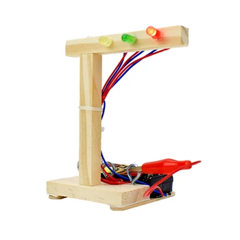 Направи си САМ Експеримент Комплект Модел за Сглобяване на Играчки Светофар с Ръчно изработени Физическо Научно Обучение, Интерактивни Играчки, Подаръци за Деца