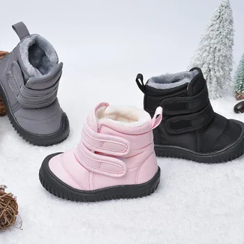 Нови Детски Зимни обувки 22022, Зимни обувки за почивка и Кадифе Детски Памучен обувки, Топли Детски Ботуши За Момчета
