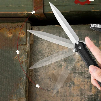 Сгъваем Пружинен Нож Джобни Ножове За Оцеляване На Открито, Къмпинг Аварийни Инструменти От Неръждаема Стомана Преносими Ножове За Самозащита Мини