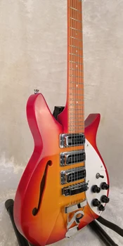 електрическата китара, Черешово-червен корпус С отвор F, електрическа китара Ricken 325, Поставка 34 инча, безплатна доставка